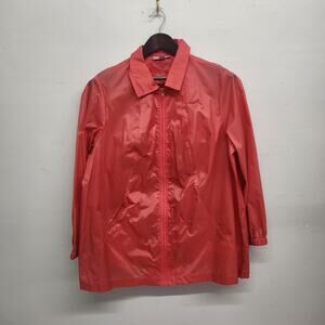 Woman Within Nylon Water Resistant Rain Jacket 18/20 Melon Lightweight Pockets